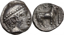 Continental Greece. Thrace, Ainos. AR Diobol, c. 435-405 BC. HGC 3 1274; SNG Cop. 407. AR. 1.15 g. 11.00 mm. About EF.