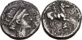 Continental Greece. Kings of Thrace. Lysimachos as Satrap (323-305 BC). AR 10th Tetradrachm. In the types of Philip II of Macedon. Amphipolis mint. Pr...