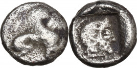 Continental Greece. Islands off Thrace, Samothrace. AR Diobol, c. 500-475 BC. Cf. Roma Numismatics Ltd. E-Sale 44, lot 147 (3. 3. 2018). AR. 2.14 g. 1...