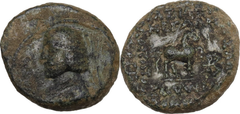 Greek Asia. Kings of Parthia. Mithradates IV (c. 57 - 53 BC). AE Tetrachalkon, E...