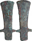 Aes premonetale. AE bent axe, probably a pre-monetary item. Central Italy, 6th-4th century BC. Cf. Vecchi ICC Bronze objects found with aes rude and e...