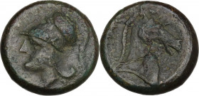 Anonymous. AE Litra, 269 BC. Cr. 17/1a. AE. 5.38 g. 17.00 mm. Dark olive green patina. VF.