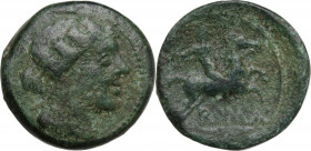 Anonymous. AE Semuncia, 217-215m BC. Cr. 39/5. AE. 5.47 g. 19.00 mm. Green patina. VF.
