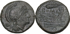 Corn-ear series. AE Uncia, c. 214-212 BC, Sicily. Cr. 42/4 (= 72/9). AE. 6.59 g. 21.20 mm. VF/Good VF.