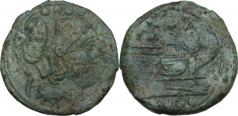 L series (first light series). AE Triens, Luceria mint, 211-208 BC. Cr. 97/12. A...