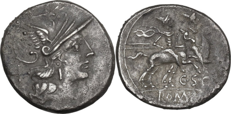 C. Scribonius. Denarius, 154 BC. Cr. 201/1; B. (Scribonia) 1. AR. 3.72 g. 18.00 ...