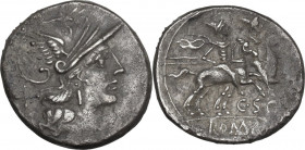 C. Scribonius. Denarius, 154 BC. Cr. 201/1; B. (Scribonia) 1. AR. 3.72 g. 18.00 mm. Lightly toned. About VF.