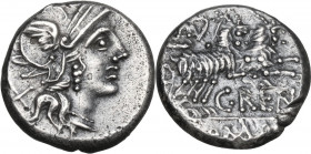 C. Renius. Denarius, 138 BC. Cr. 231/1; B. (Renia) 1. AR. 3.94 g. 16.00 mm. Toned. About EF.