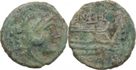 Cn. Gellius. AE Quadrans, 138 BC. Cr. 232/4. AE. 3.38 g. 17.50 mm. R. VF.