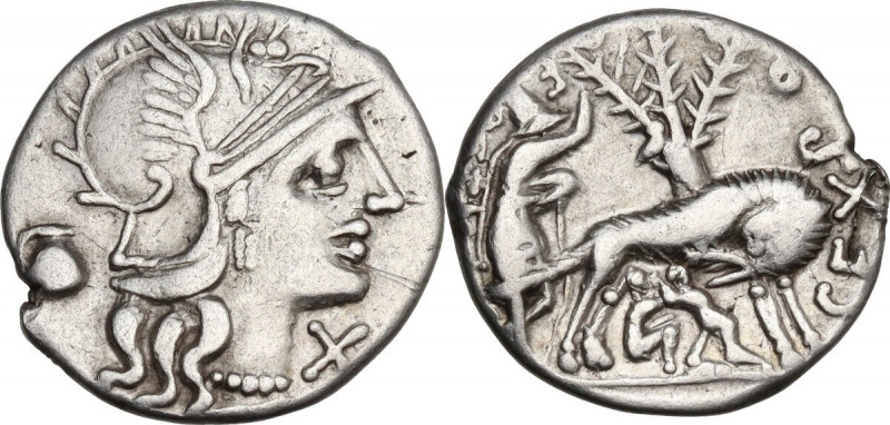 Sex. Pompeius Fostlus. AR Denarius, 137 BC. Cr. 235/1a; B. 1. AR. 3.73 g. 19.00 ...