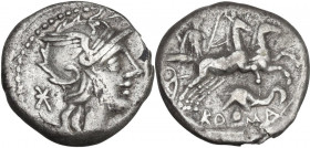 L. Caecilius Metellus Diadematus. Denarius, 128 BC. Cr. 262/1; B. (Caecilia) 38. AR. 3.80 g. 17.00 mm. Lightly toned. VF/About VF.