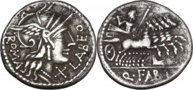 Q. Fabius Labeo. Denarius, 124 BC. Cr. 273/1; B. (Fabia) 1. AR. 3.90 g. 19.00 mm. Toned. About EF/Good VF.
