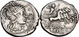 Q. Fabius Labeo. AR Denarius, 124 BC. Cr. 273/1. AR. 3.92 g. 19.00 mm. Good VF.