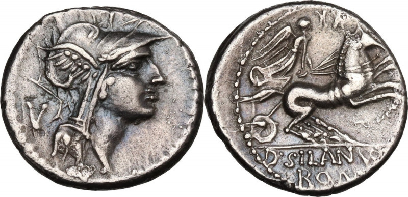 D. Silanus L.f. AR Denarius, 91 BC. Cr. 337/3. AR. 3.54 g. 18.00 mm. Delicate pa...