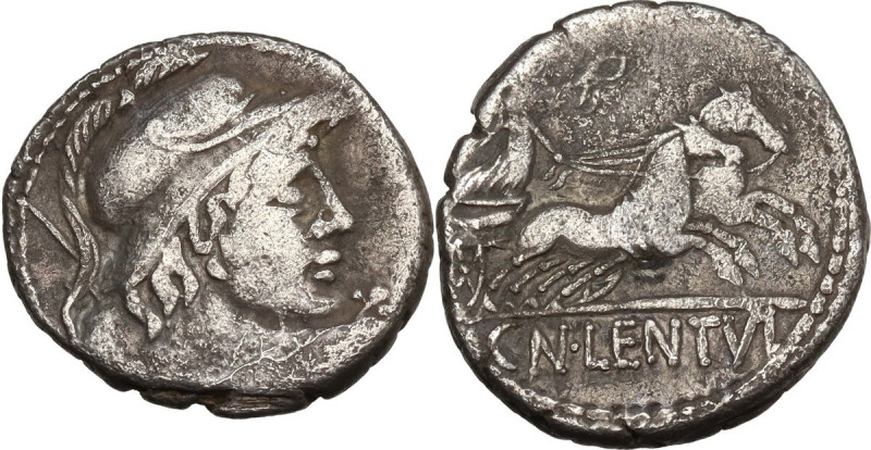 Cn. Cornelius Lentulus Clodianus. Denarius, Rome mint, 88 BC. Cr. 345/1; B. 50 (...