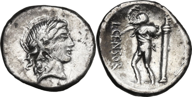 L. Marcius Censorinus. Denarius, Rome mint, 82 BC. Cr. 363/1d; B. 24 (Marcia). A...