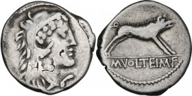 M. Volteius. Denarius, Rome mint, 78 BC. Cr. 385/2; B. 2 (Volteia). AR. 3.92 g. 19.00 mm. About VF.