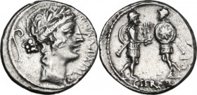 C. Servilius. Denarius, Rome mint, 57 BC. Cr. 423/1; B. 15 (Servilia). AR. 3.71 g. 18.00 mm. About EF.