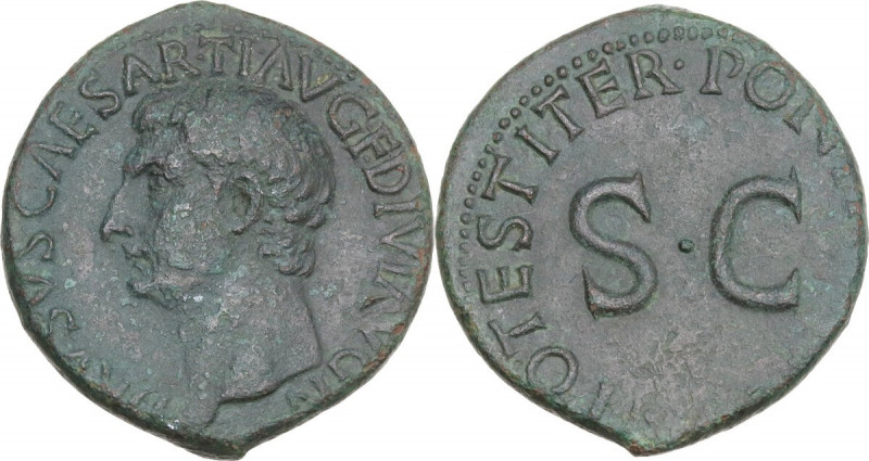 Drusus (died 23 AD). AE As, 22-23. RIC I (2nd ed.) (Tib.) 45. AE. 10.69 g. 28.00...