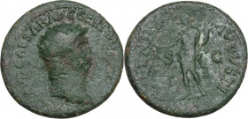 Nero (54-68). AE As, 62-68. RIC I (2nd ed.) 215. AE. 6.26 g. 23.00 mm. Dark green patina. Good F.