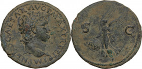 Nero (54-68). AE As, struck c. 64 AD. RIC I (2nd ed.) 312. AE. 10.43 g. 29.00 mm. deposits. About VF.