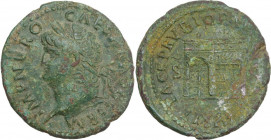 Nero (54-68). AE As, 62-68. RIC I (2nd ed.) 350. AE. 10.34 g. 29.00 mm. Bright green patina. VF.