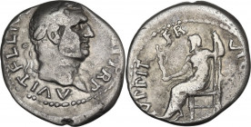 Vitellius (69 AD). AR Denarius. RIC I (2nd ed.) 75. AR. 2.90 g. 19.00 mm. R. Lightly toned with golden hues. VF/About VF.