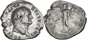Vespasian (69 -79). AR Denarius, 77-78. RIC II-p. 1 (2nd ed.) 1937. AR. 3.20 g. 19.00 mm. VF.