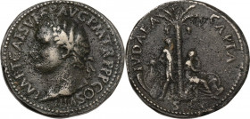Titus (79-81). AE Cast “Sestertius”. Paduan type. AE. 22.91 g. 34.00 mm. Later cast from the dies of Giovanni da Cavino (1500-1570). About VF.