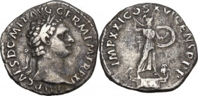 Domitian (81-96 AD). AR Denarius, 92 AD. RIC II 167a. AR. 3.20 g. 19.00 mm. Nicely toned. VF.