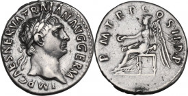 Trajan (98-117). AR Denarius, 98-99. RIC II 10. AR. 3.31 g. 18.00 mm. About EF.