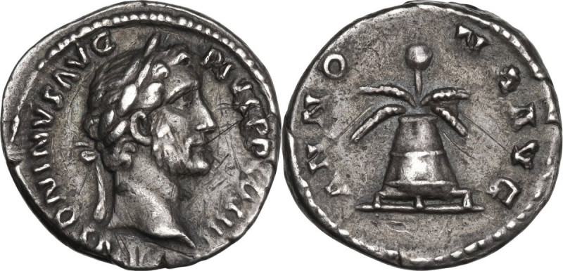 Antoninus Pius (138-161). AR Denarius, 140-143. RIC III 62A. AR. 3.31 g. 17.00 m...