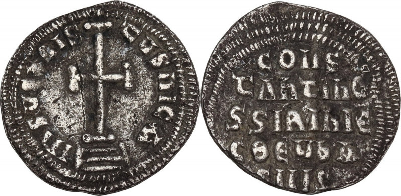 Constantine VI with Irene (780-797). AR Miliaresion, Constantinople mint. D.O. 4...