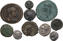 Roman Republic to Roman Empire. Lot of ten (10) coins to be sorted. AR/AE.