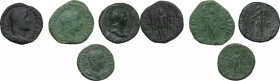 The Roman Empire. Lot of 3 AE Sestertii and 1 AE As; including: Trajan, Severus Alexander and Maximinus Thrax. Good VF:VF.