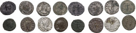 The Roman Empire. Lot of 8 unclassified AR (1), BI (4) and AE (3) Antoniniani; including: Valerian, Gallienus, Aurelian, Probus. Good VF:VF:About VF.
