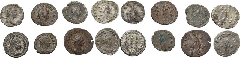 The Roman Empire. Lot of 8 BI (7) and AE (1) Antoniniani; including: Gallienus, ...