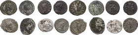The Roman Empire. Lot of 8 unclassified AR (2), BI (5) and AE (1) Antininiani; including: Valerian, Diocletian, Postumus, Aurelian, Gallienus, Otacili...