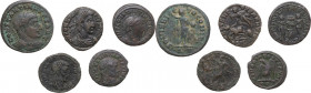 The Roman Empire. Lot of 5 unclassified AE denominations; including: Constantine I and Constantius II. Good VF:VF.