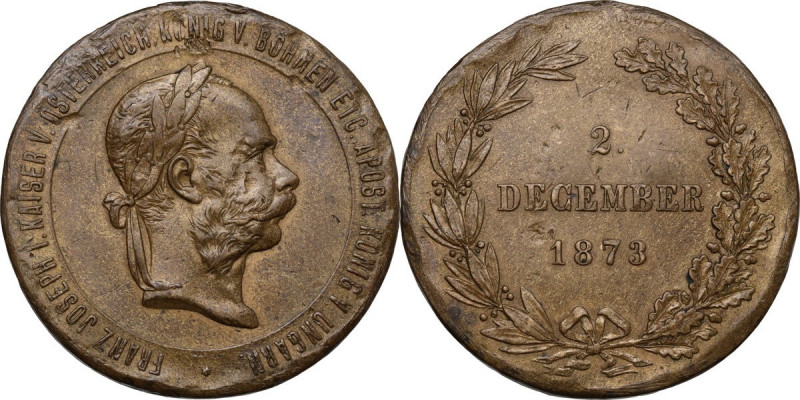 Austria. Franz Joseph (1848-1916). AE Medal 1873 for the 25 years of the reign. ...