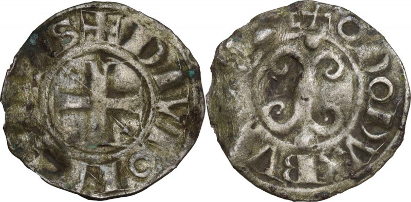 France. Odo III (Eudes III) (1166-1218), duc de Bourgogne. BI Denier. Bd. 1203. ...