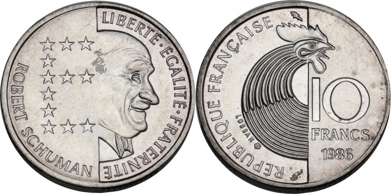 France. Republic. 10 francs 1986 épreuve argent. Gad. 825. AR. 22.50 g. 30.00 mm...