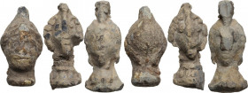 Lot of three (3) Groma PB weights in the shape of human heads. Roman period, 1st-3rd century AD. PB.