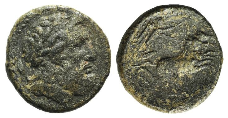 Sicily, Syracuse. Roman rule, after 212 BC. Æ (21mm, 6.70g, 12h). Laureate head ...