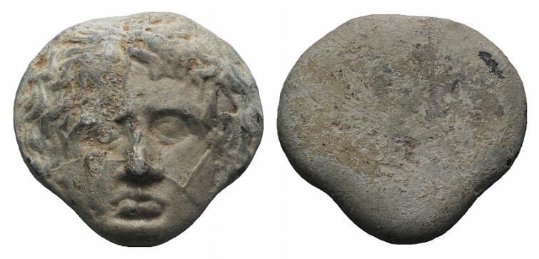 Sicily(?), 1st-3rd centuries AD. PB Plaquette or Medalette (15mm, 5.77 g). Facin...
