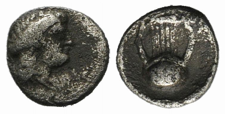 Thraco-Macedonian Region, Uncertain, 5th century BC. AR Hemiobol (7mm, 0.40g). L...
