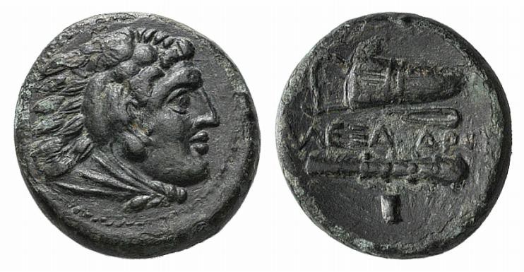 Kings of Macedon, Alexander III ‘the Great’ (336-323 BC). Æ (18mm, 5.77g, 9h). M...