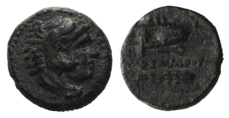 Kings of Macedon, Alexander III “the Great” (336-323 BC). Æ 1/4 Unit (10mm, 1.36...