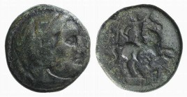 Kings of Macedon, Philip III (323-317 BC). Æ Unit (18mm, 5.39g, 12h). Uncertain mint in Macedon. Head of Herakles r., wearing lion skin. R/ Horseman r...