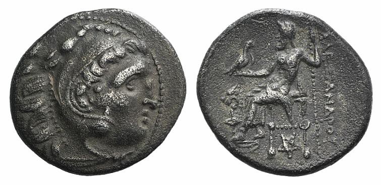 Kings of Thrace, Lysimachos (305-281) AR Drachm (18mm, 4.10g, 12h). In the name ...